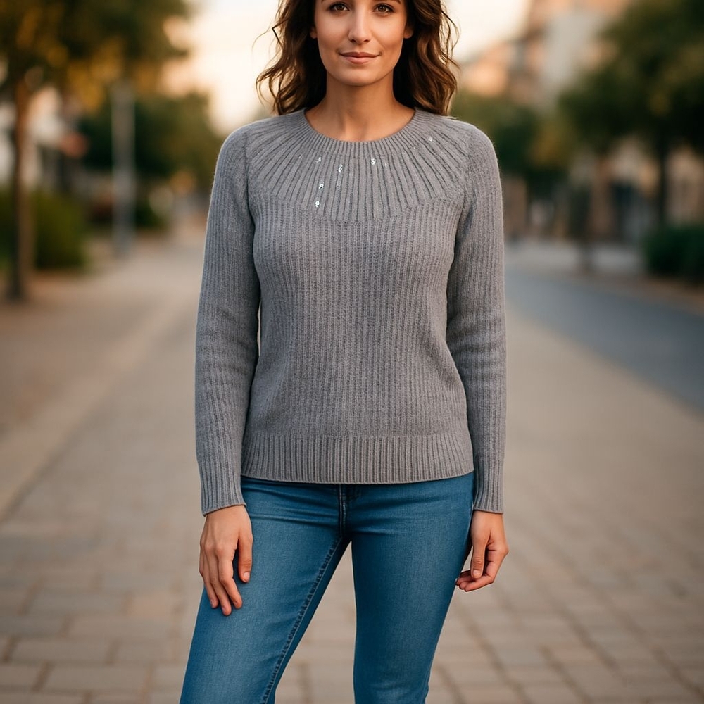 Banana Republic Gray Crew Neck Sweater